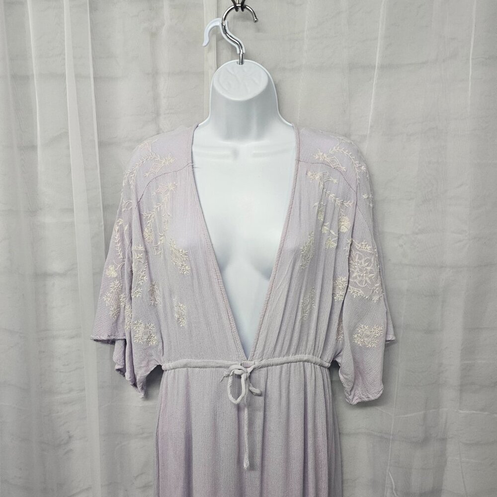 Caren Forbes Lavender Floral Jumpsuit Coquette Crop Wide Leg Bohemian L - Picture 3 of 15